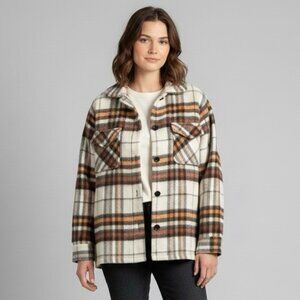 Vintage Plaid Wool Bellaire Bell Shirt Light Jacket / Shacket - Medium